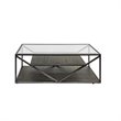 Pemberly Row Industrial Rectangular Cocktail Table in Gray