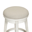 Pemberly Row Contemporary Solid Wood Console Swivel Stool in Flea Market White