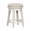 Pemberly Row Contemporary Solid Wood Console Swivel Stool in Flea Market White