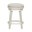 Pemberly Row Contemporary Solid Wood Console Swivel Stool in Flea Market White