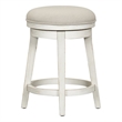 Pemberly Row Contemporary Solid Wood Console Swivel Stool in Flea Market White