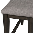 Pemberly Row 26'' Farmhouse Wood/Linen Counter Bench in Gray/Dark Chestnut