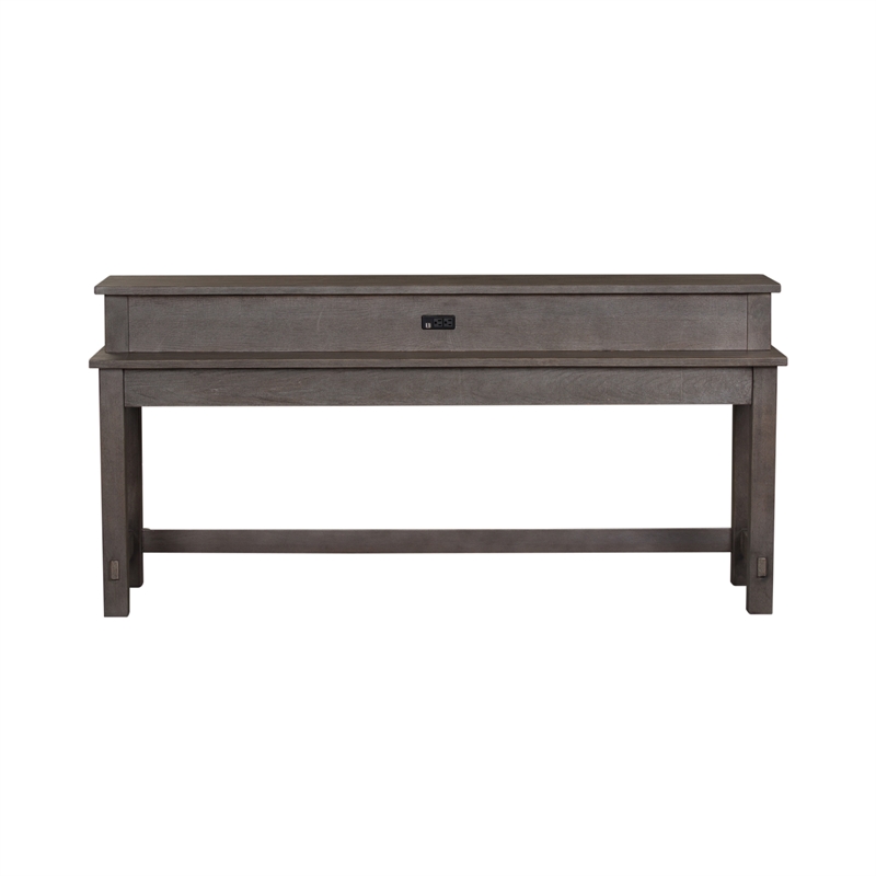 Pemberly Row Modern Farmhouse Console Bar Table in Brown