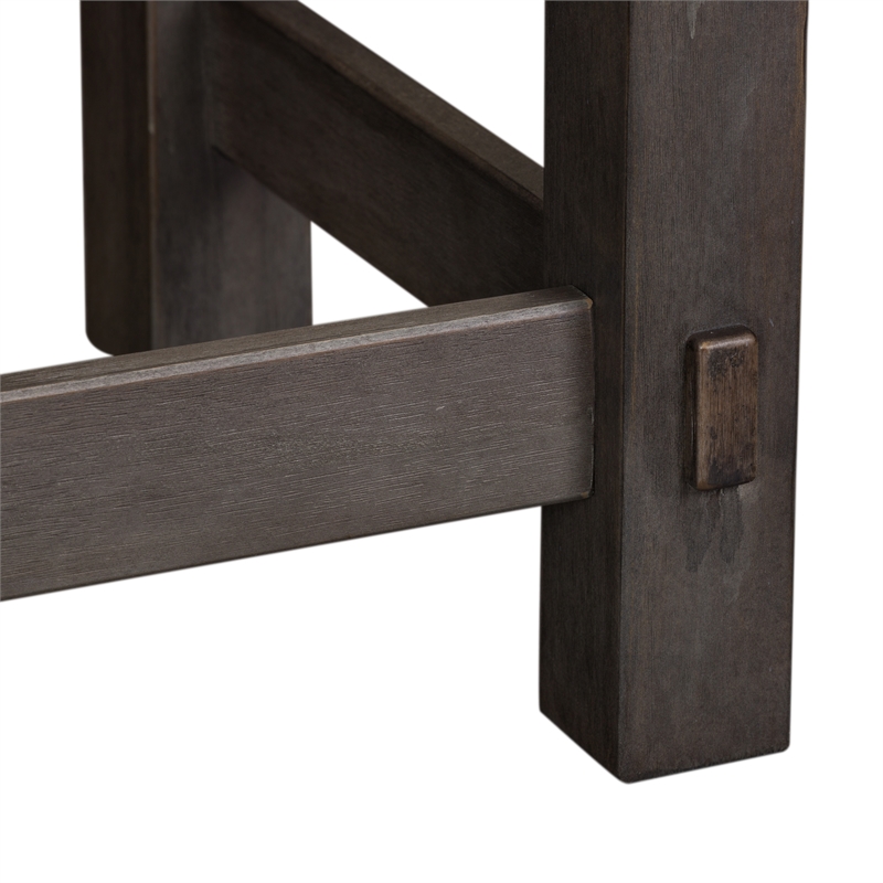 Pemberly Row Modern Farmhouse Console Bar Table in Brown