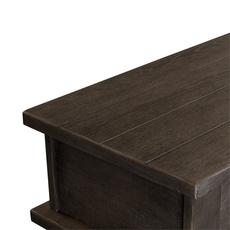 Pemberly Row Modern Farmhouse Console Bar Table in Brown