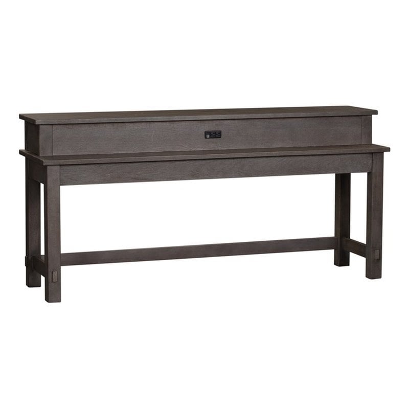 Pemberly Row Modern Farmhouse Console Bar Table in Brown