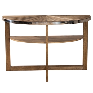 pemberly row contemporary wood sofa table in brown