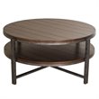 Pemberly Row Transitional Wood Round Cocktail Table in Brown