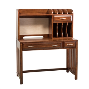 pemberly row traditional wood complete desk in cherry