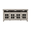 Pemberly Row Contemporary Glass Entertainment TV Stand in White