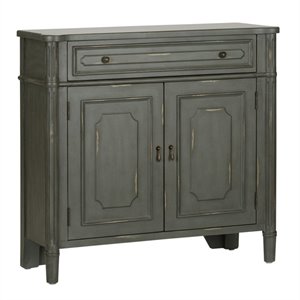 pemberly row transitional wood 2 door accent cabinet in gray