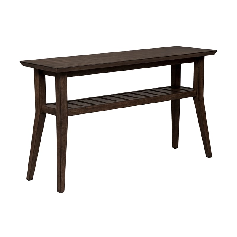 Pemberly Row Contemporary Wood Sofa Table in Brown