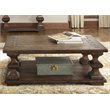 Pemberly Row Traditional Wood Cocktail Table in Brown