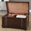 Pemberly Row Rustic Wood Storage Trunk in Brown
