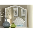 Pemberly Row Contemporary Solid Wood Mirror in Iridescent White Finish