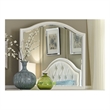 Pemberly Row Contemporary Solid Wood Mirror in Iridescent White Finish