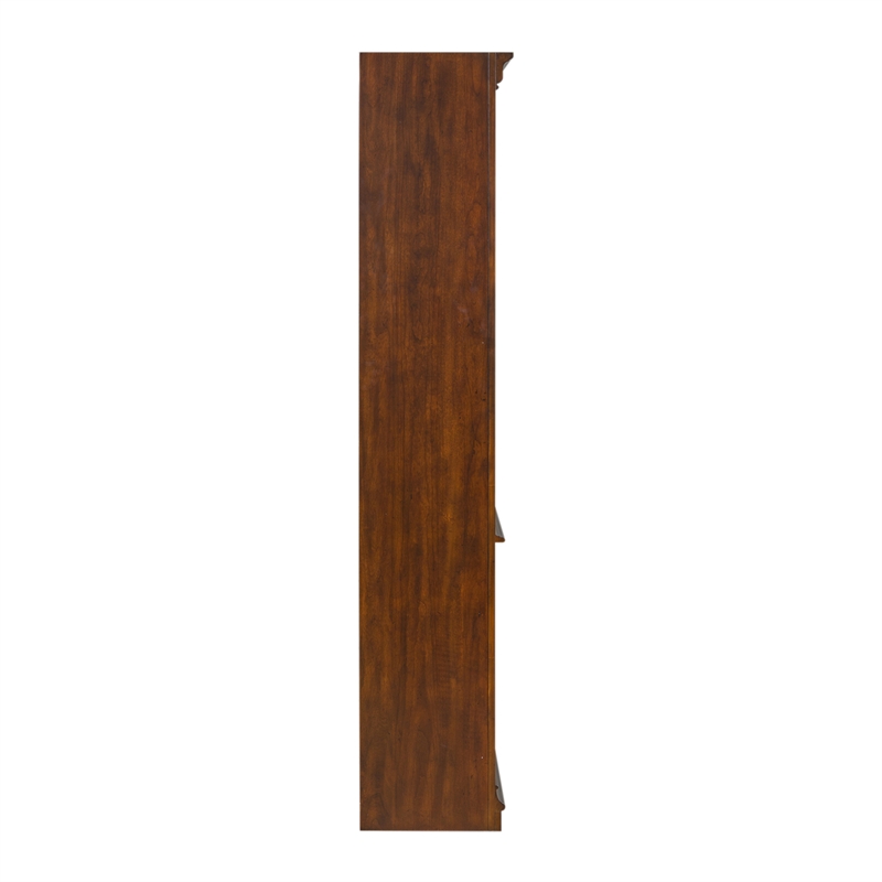 Pemberly Row Traditional Wood Executive Open Bookcase in Cognac