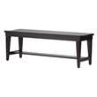 Pemberly Row Contemporary Wood Dining Bench in Rustic Black