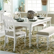 Pemberly Row Transitional Wood 7 Piece Dining Set in Oyster White