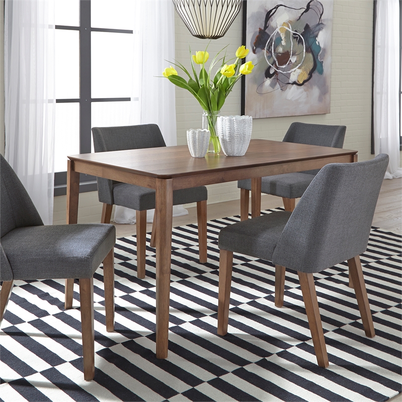 Pemberly Row Mid-Century Wood Chair in Gray (Set of 2)