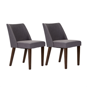 Pemberly Row Mid-Century Wood Chair in Gray (Set of 2)