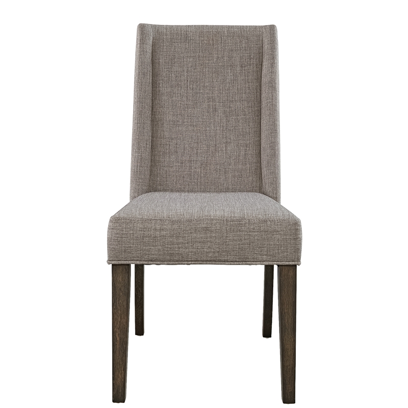 Pemberly Row Modern Wood Upholstered Side Chair in Gray (Set of 2)