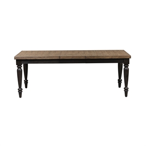 Pemberly Row Traditional Wood Rectangular Leg Table in Oak