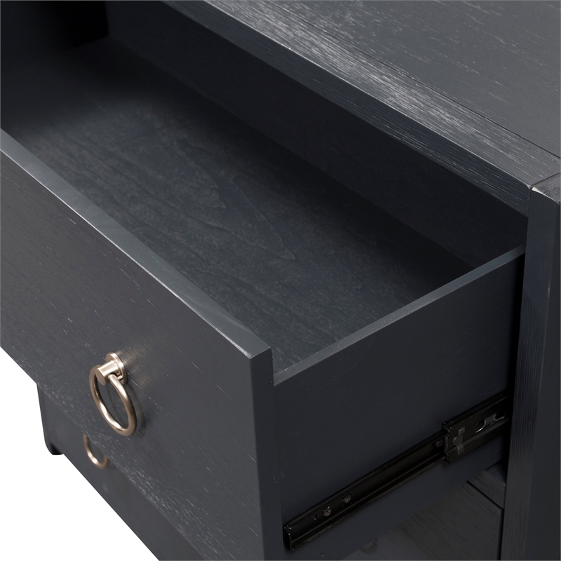 Pemberly Row Contemporary Wood Accent Cabinet in Midnight Blue