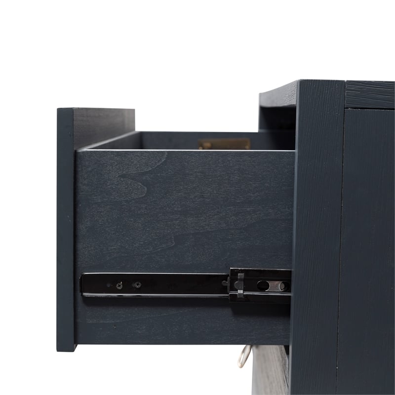 Pemberly Row Contemporary Wood Accent Cabinet in Midnight Blue