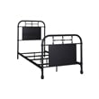 Pemberly Row Industrial Vintage Full Metal Bed in Black