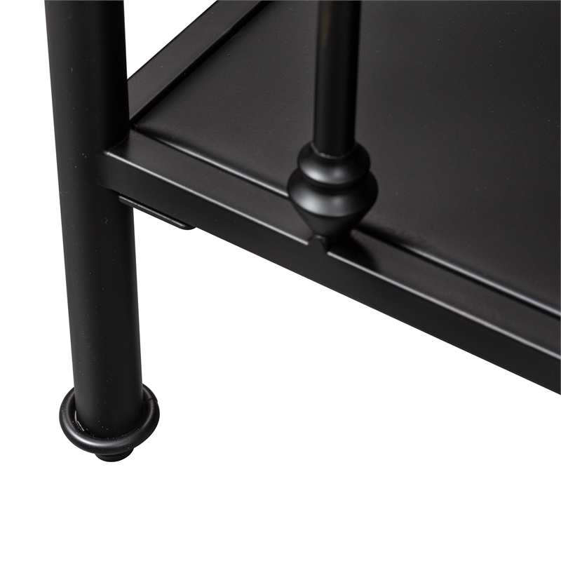 Pemberly Row Modern Open Wood Night Stand in Black
