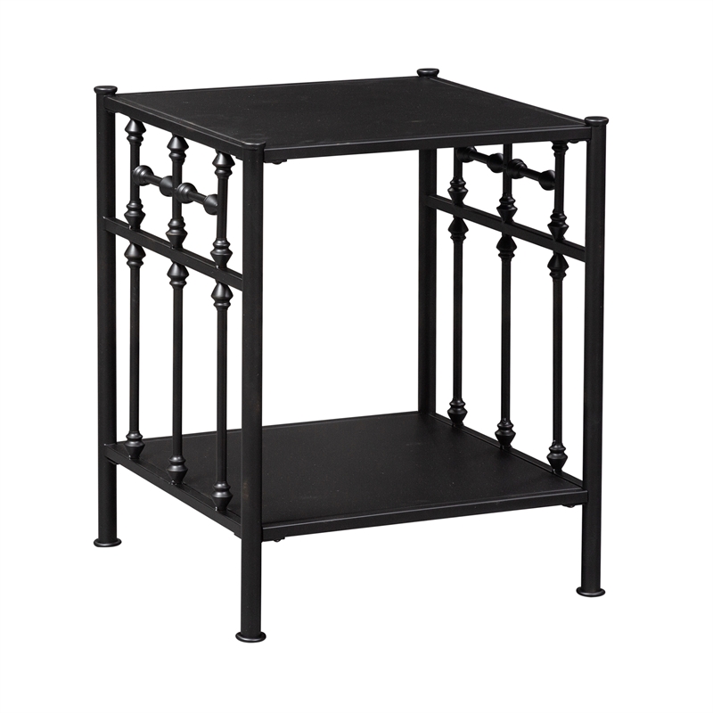 Pemberly Row Modern Open Wood Night Stand in Black
