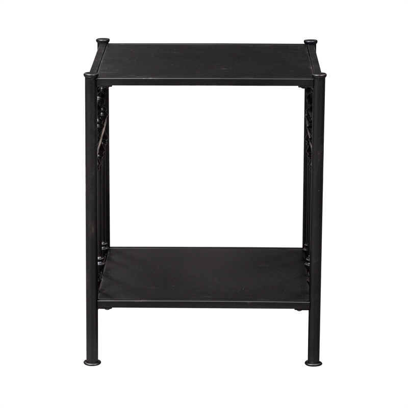 Pemberly Row Modern Open Wood Night Stand in Black
