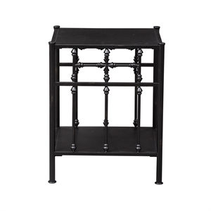 Pemberly Row Modern Open Wood Night Stand in Black