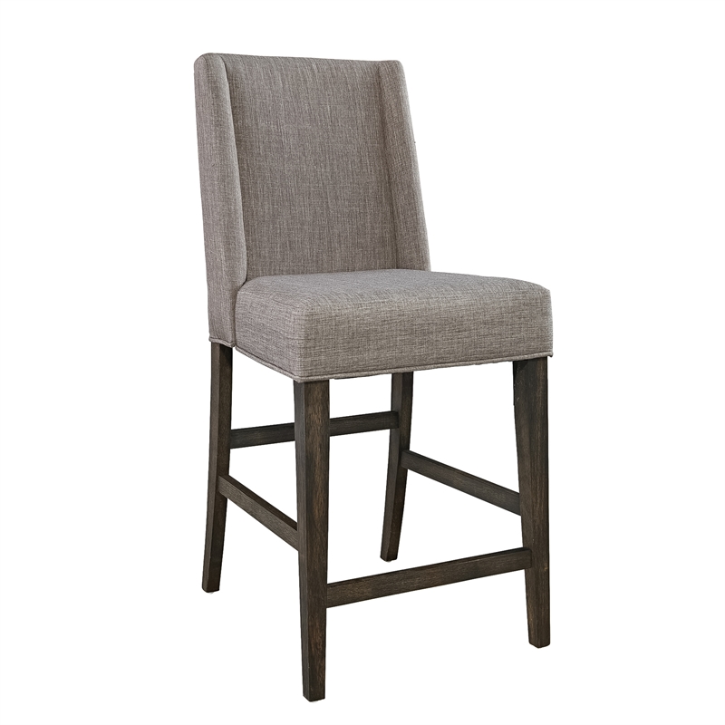 Pemberly Row Farmhouse 5 Piece Gathering Table Set in Brown