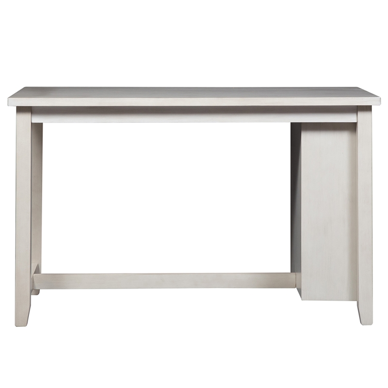 Pemberly Row Transitional Wood 5 Piece Counter Set in White