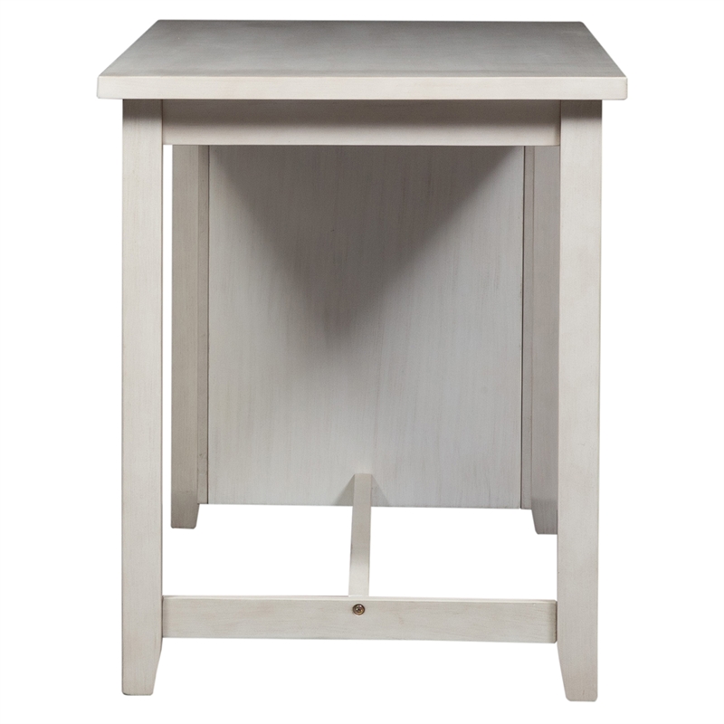 Pemberly Row Transitional Wood 5 Piece Counter Set in White