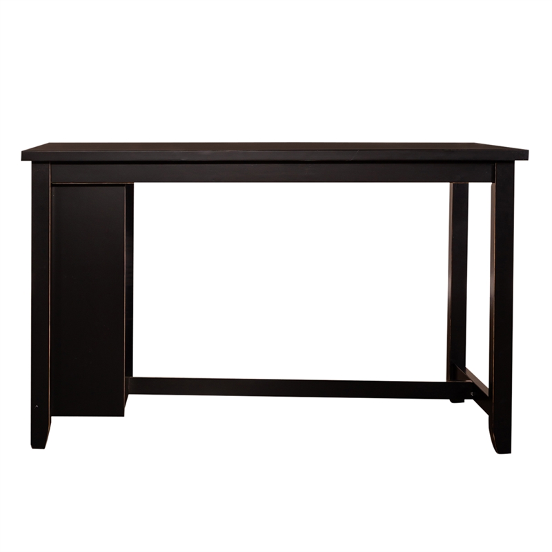 Pemberly Row Modern Wood Black 5 Piece Counter Set in Black