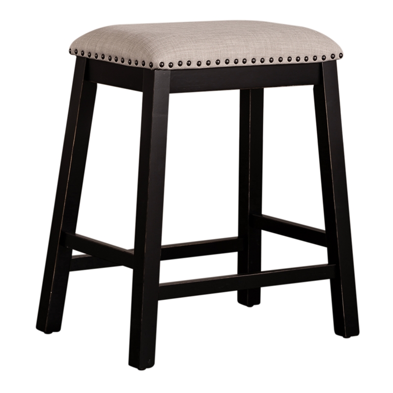 Pemberly Row Modern Wood Black 5 Piece Counter Set in Black