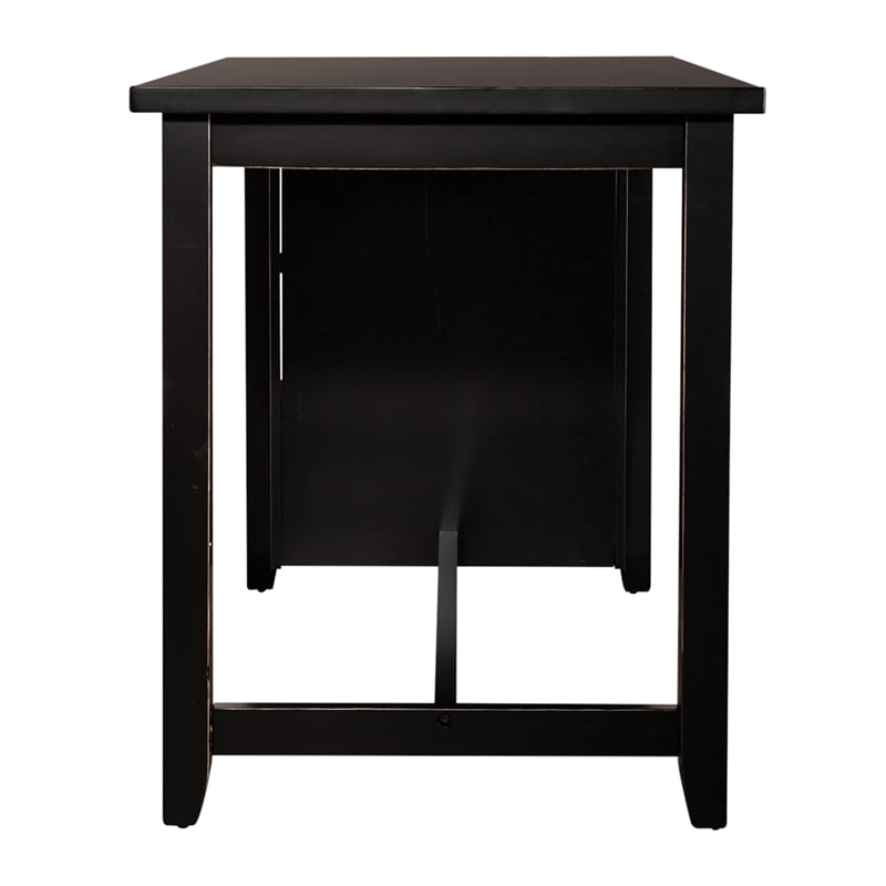 Pemberly Row Modern Wood Black 5 Piece Counter Set in Black
