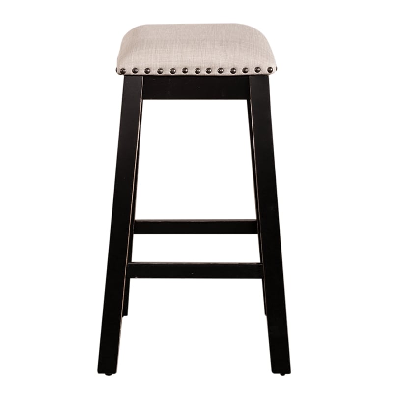 Pemberly Row Modern Wood Black 5 Piece Counter Set in Black