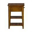 Pemberly Row Farmhouse Wood/Brass Chair Side Table in Golden Oak