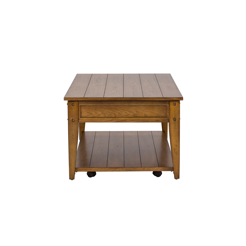 Pemberly Row Modern Wood Lift Top Cocktail Table in Espresso