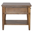 Pemberly Row 1 Drawer Farmhouse Wood/Brass End Table in Golden Oak