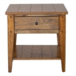 Pemberly Row 1 Drawer Farmhouse Wood/Brass End Table in Golden Oak