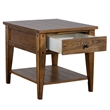 Pemberly Row 1 Drawer Farmhouse Wood/Brass End Table in Golden Oak
