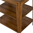 Pemberly Row Contemporary Brass Tiered Table in Oak