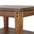 Pemberly Row Contemporary Brass Tiered Table in Oak