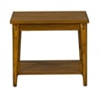Pemberly Row Contemporary Brass Square Lamp Table in Oak