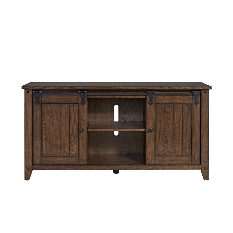 Pemberly Row Traditional Wood TV Console in Espresso